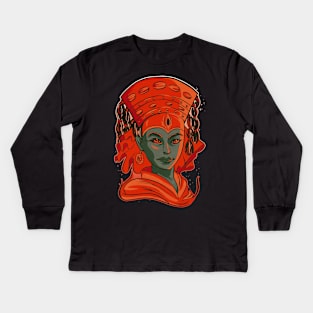 Kumari goddess illustration Kids Long Sleeve T-Shirt